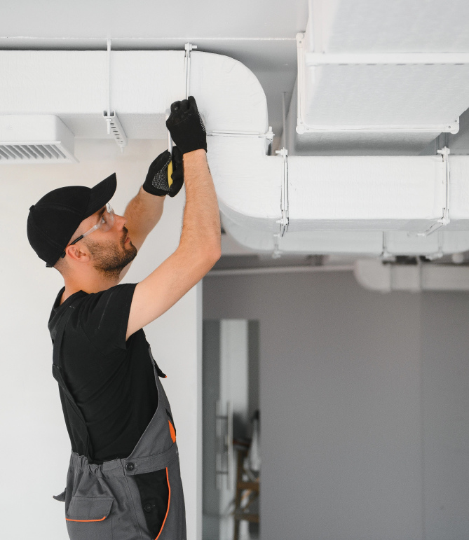 Man Doing Furnace Installation in Calgary