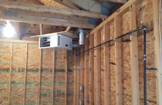 White Garage Heater Replacement in Calgary