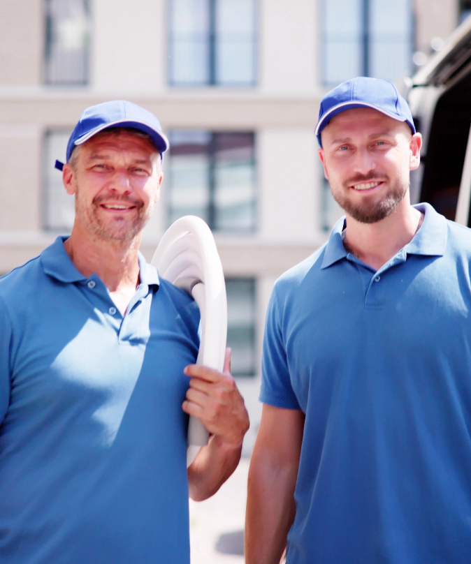 Happy Men After Humidifier Installation in Calgary