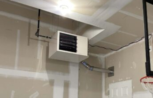 White Garage Heater Installation Calgary