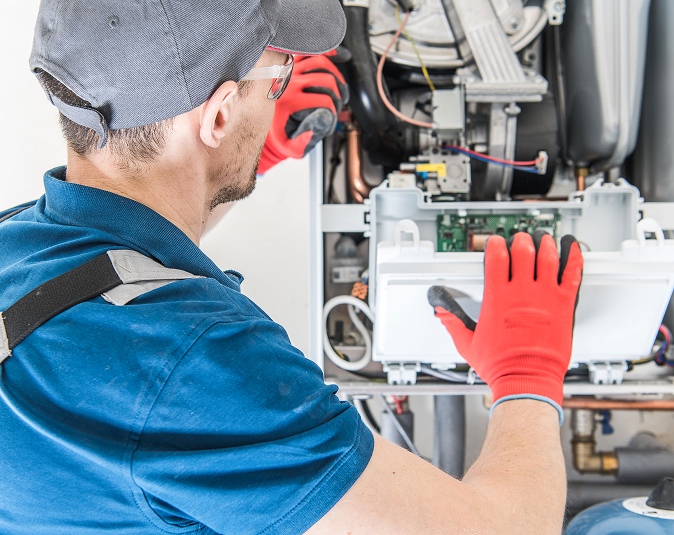 Man installing hvac